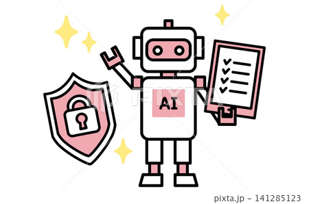 AIによるセキュリティチェックと安全管理を表すイラスト 141285123
