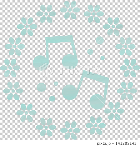 綺麗な水彩模様の音符のアイコンのイメージのイラスト 綺麗な水彩模様の音符のアイコンのイメージのイラスト 141285143