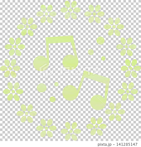 An illustration of a musical note icon with a beautiful watercolor pattern. An illustration of a musical note icon with a beautiful watercolor pattern. 141285147