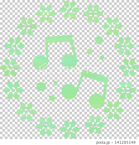 An illustration of a musical note icon with a beautiful watercolor pattern. An illustration of a musical note icon with a beautiful watercolor pattern. 141285149