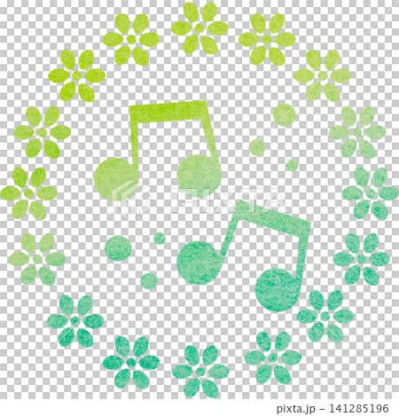 An illustration of a musical note icon with a beautiful watercolor pattern. An illustration of a musical note icon with a beautiful watercolor pattern. 141285196