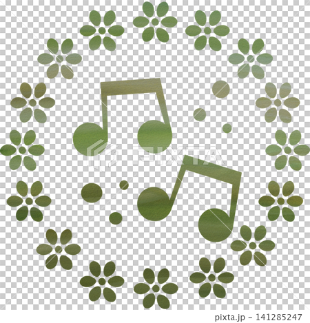 綺麗な水彩模様の音符のアイコンのイメージのイラスト 綺麗な水彩模様の音符のアイコンのイメージのイラスト 141285247