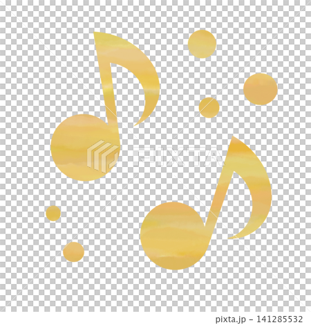 An illustration of a musical note icon with a beautiful watercolor pattern. An illustration of a musical note icon with a beautiful watercolor pattern. 141285532