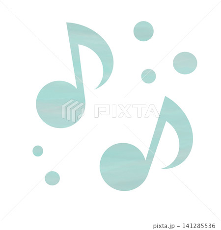 綺麗な水彩模様の音符のアイコンのイメージのイラスト 綺麗な水彩模様の音符のアイコンのイメージのイラスト 141285536