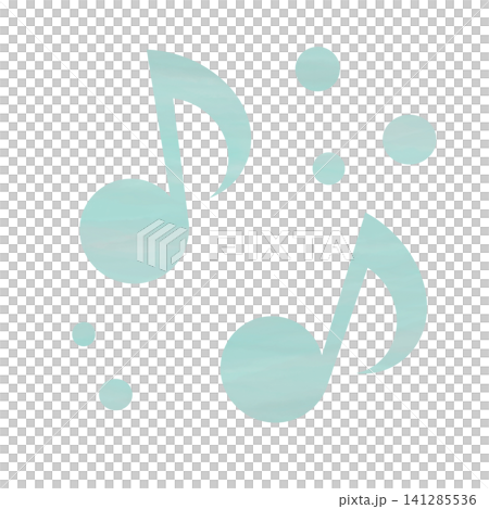 綺麗な水彩模様の音符のアイコンのイメージのイラスト 綺麗な水彩模様の音符のアイコンのイメージのイラスト 141285536