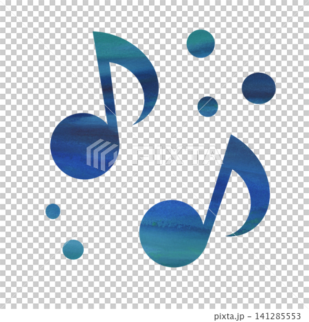 綺麗な水彩模様の音符のアイコンのイメージのイラスト 綺麗な水彩模様の音符のアイコンのイメージのイラスト 141285553