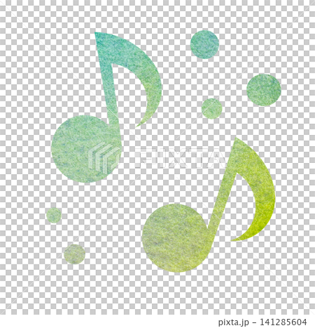 An illustration of a musical note icon with a beautiful watercolor pattern. An illustration of a musical note icon with a beautiful watercolor pattern. 141285604