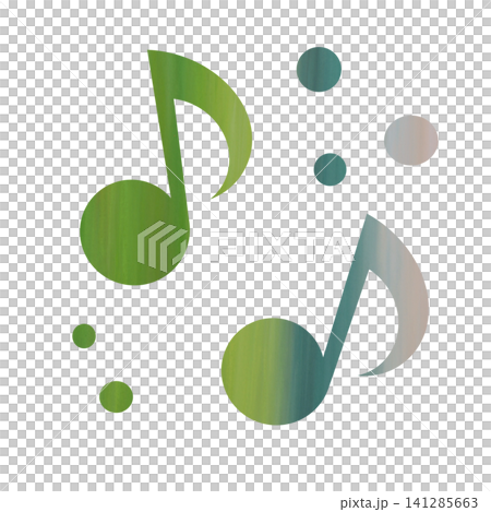 綺麗な水彩模様の音符のアイコンのイメージのイラスト 綺麗な水彩模様の音符のアイコンのイメージのイラスト 141285663