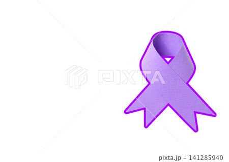 Purple ribbon for awareness and solidarity movements Purple ribbon for awareness and solidarity movements 141285940