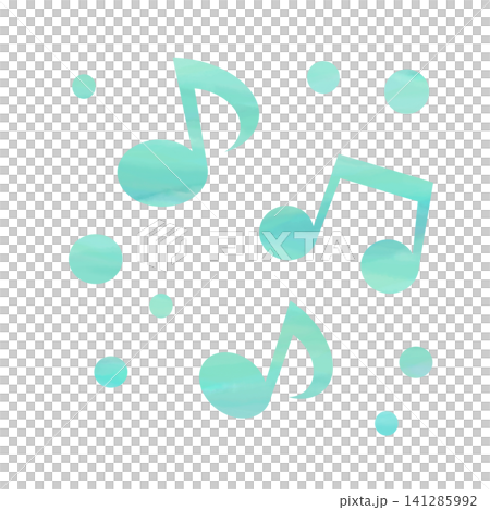 一幅帶有精美水彩圖案的音符圖示插圖。 一幅帶有精美水彩圖案的音符圖示插圖。 141285992