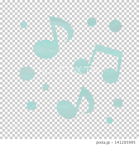 An illustration of a musical note icon with a beautiful watercolor pattern. An illustration of a musical note icon with a beautiful watercolor pattern. 141285995