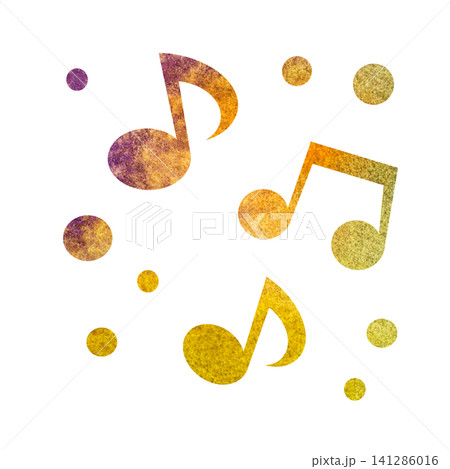 綺麗な水彩模様の音符のアイコンのイメージのイラスト 綺麗な水彩模様の音符のアイコンのイメージのイラスト 141286016