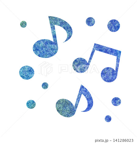 綺麗な水彩模様の音符のアイコンのイメージのイラスト 綺麗な水彩模様の音符のアイコンのイメージのイラスト 141286023