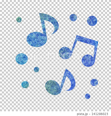 綺麗な水彩模様の音符のアイコンのイメージのイラスト 綺麗な水彩模様の音符のアイコンのイメージのイラスト 141286023