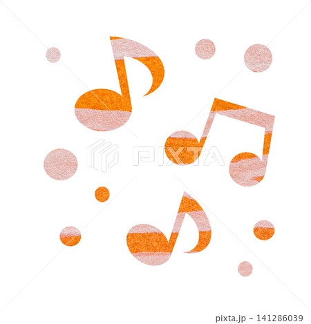 綺麗な水彩模様の音符のアイコンのイメージのイラスト 綺麗な水彩模様の音符のアイコンのイメージのイラスト 141286039