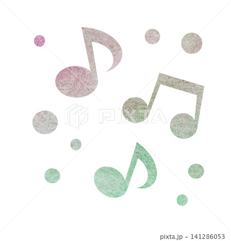 綺麗な水彩模様の音符のアイコンのイメージのイラスト 綺麗な水彩模様の音符のアイコンのイメージのイラスト 141286053