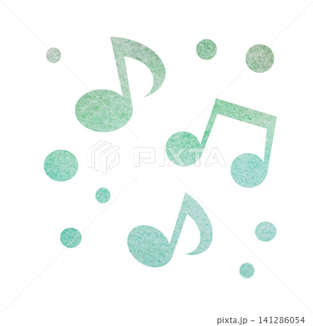 綺麗な水彩模様の音符のアイコンのイメージのイラスト 綺麗な水彩模様の音符のアイコンのイメージのイラスト 141286054