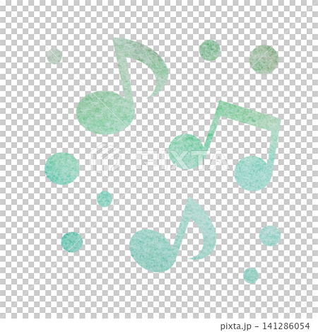 綺麗な水彩模様の音符のアイコンのイメージのイラスト 綺麗な水彩模様の音符のアイコンのイメージのイラスト 141286054