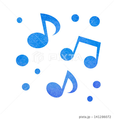 綺麗な水彩模様の音符のアイコンのイメージのイラスト 綺麗な水彩模様の音符のアイコンのイメージのイラスト 141286072