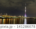 隅田川越しに望む東京スカイツリーの夜景 141286078