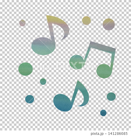 一幅帶有精美水彩圖案的音符圖示插圖。 一幅帶有精美水彩圖案的音符圖示插圖。 141286085