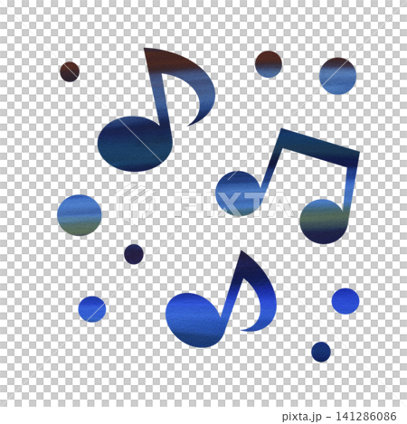 一幅帶有精美水彩圖案的音符圖示插圖。 一幅帶有精美水彩圖案的音符圖示插圖。 141286086