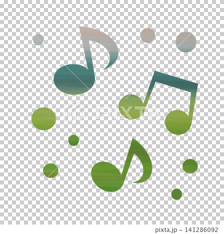 一幅帶有精美水彩圖案的音符圖示插圖。 一幅帶有精美水彩圖案的音符圖示插圖。 141286092