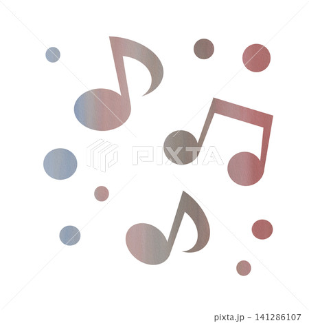 綺麗な水彩模様の音符のアイコンのイメージのイラスト 綺麗な水彩模様の音符のアイコンのイメージのイラスト 141286107