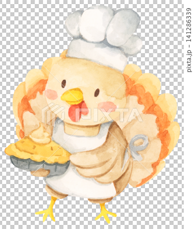 Watercolor painting of Thanksgiving turkey. Watercolor painting of Thanksgiving turkey. 141286339