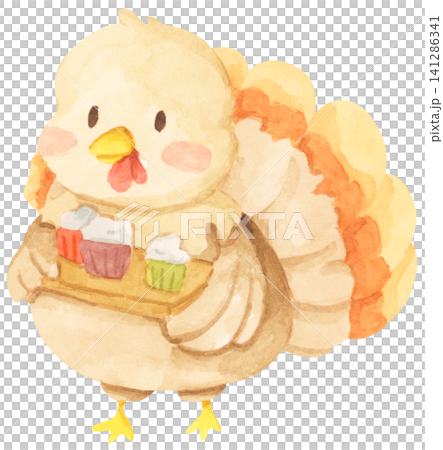 Watercolor painting of Thanksgiving turkey. Watercolor painting of Thanksgiving turkey. 141286341