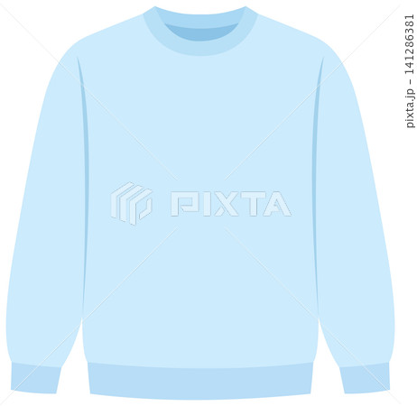 Light Blue Crewneck Sweatshirt Vector Illustration for Apparel Mockup 141286381