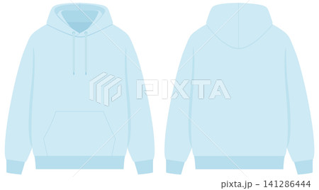 Light Blue Hoodie Vector Illustration Front and Back View Light Blue Hoodie Vector Illustration Front and Back View 141286444