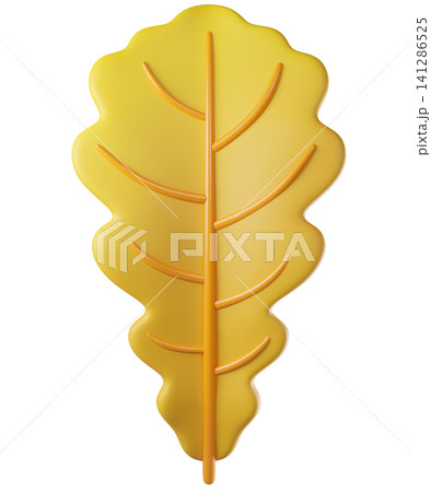 3D leaf oak in yellow color, isolated on background. Botanical leaves for eco design, spring, summer, autumn, nature, organic, gardening, stickers, banners. 3d render 3D leaf oak in yellow color, isolated on background. Botanical leaves for eco design, spring, summer, autumn, nature, organic, gardening, stickers, banners. 3d render 141286525
