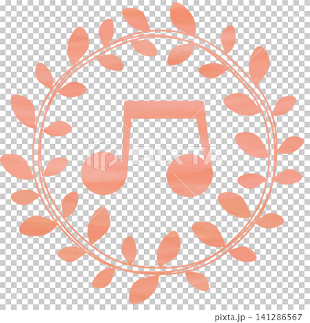 An illustration of a musical note icon with a beautiful watercolor pattern. An illustration of a musical note icon with a beautiful watercolor pattern. 141286567