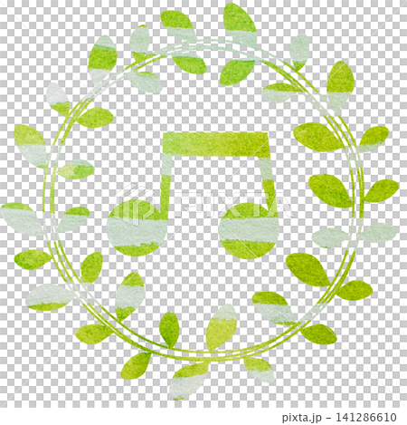 一幅帶有精美水彩圖案的音符圖示插圖。 一幅帶有精美水彩圖案的音符圖示插圖。 141286610