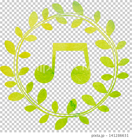 綺麗な水彩模様の音符のアイコンのイメージのイラスト 綺麗な水彩模様の音符のアイコンのイメージのイラスト 141286631