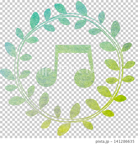 綺麗な水彩模様の音符のアイコンのイメージのイラスト 綺麗な水彩模様の音符のアイコンのイメージのイラスト 141286635