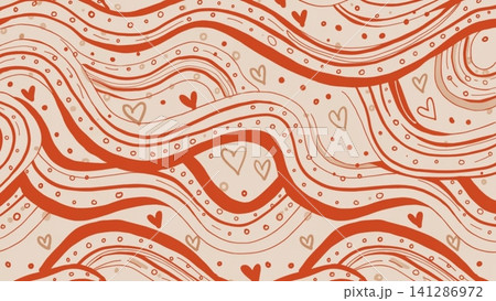 Abstract Zebra Wave Pattern Cute Hearts Pattern Background  141286972