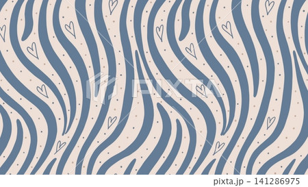 Abstract Zebra Wave Pattern Cute Hearts Pattern Background Abstract Zebra Wave Pattern Cute Hearts Pattern Background 141286975