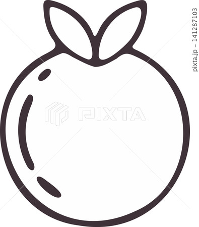 vector illustration of an apple outline shape 141287103