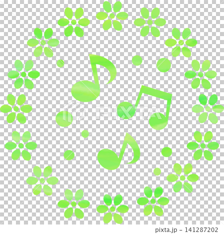 綺麗な水彩模様の音符のアイコンのイメージのイラスト 綺麗な水彩模様の音符のアイコンのイメージのイラスト 141287202