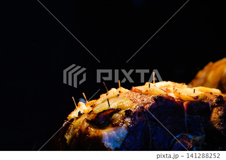 roasted chicken in party dinner 141288252
