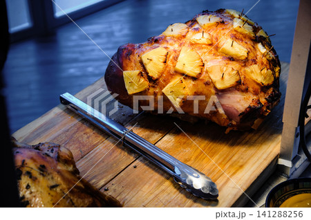roasted chicken in party dinner roasted chicken in party dinner 141288256