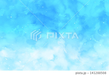 明るいブルーの水彩テクスチャ背景 141288508