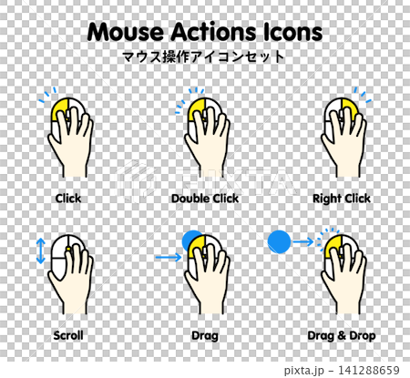 Mouse operation icon set Mouse operation icon set 141288659