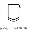 シンプルなモノクロの帯風見出しイラスト 141288966