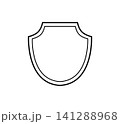 シンプルなモノクロのエンブレム風フレームのイラスト 141288968