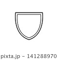 シンプルなモノクロのエンブレム風フレームのイラスト 141288970