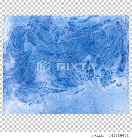 A watercolor wash in shades of indigo and azure, with a texture reminiscent of ice patterns or winter landscapes. Perfect for creating atmospheric postcards inspired by winter, cold, and the sea. A watercolor wash in shades of indigo and azure, with a texture reminiscent of ice patterns or winter landscapes. Perfect for creating atmospheric postcards inspired by winter, cold, and the sea. 141289498