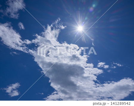 Peaceful sky with white clouds in daylight 141289542